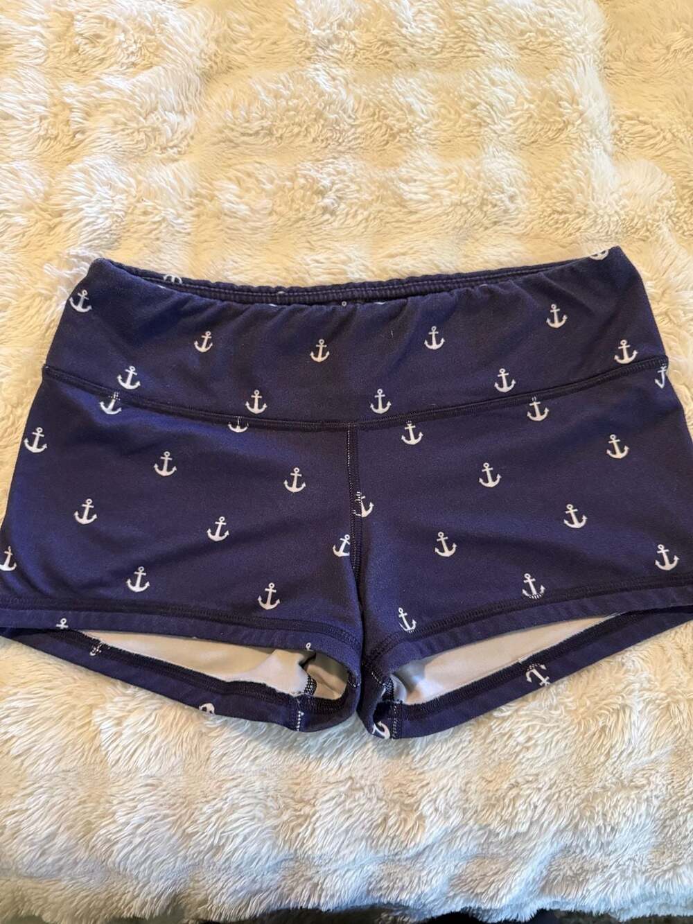 Fleo Sailor Mouth Athletic Shorts Size M Navy Anchor Print